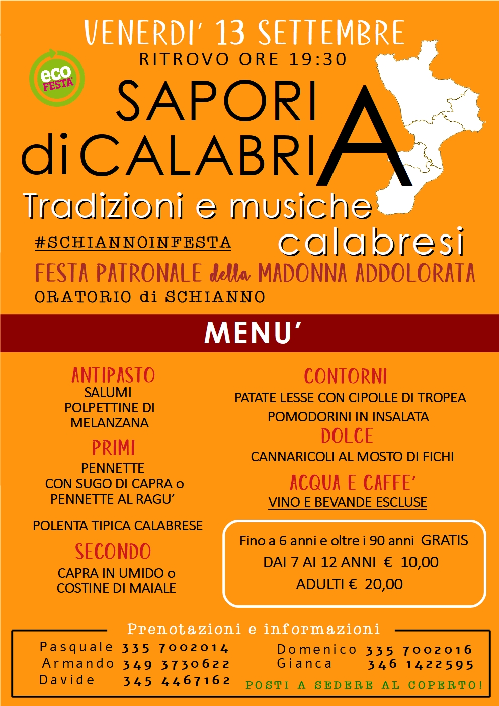 FESTAPATR2019 13 Venerdi Cena Calabrese